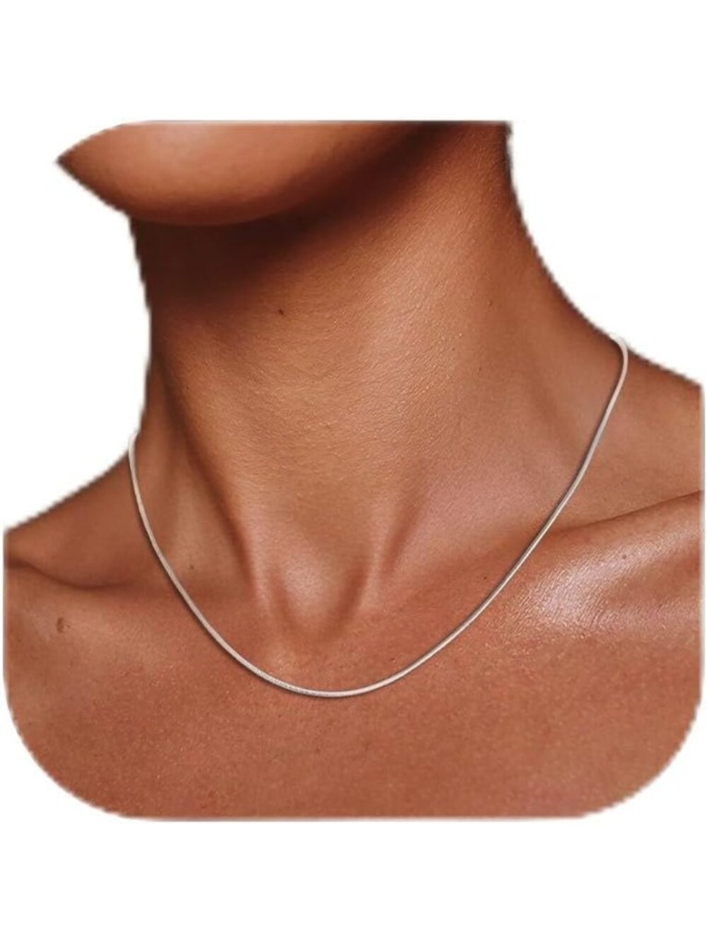 Elegant Snake Chain Necklace, 14K Gold Plated, 1-2mm Adjustable Women's Jewelry